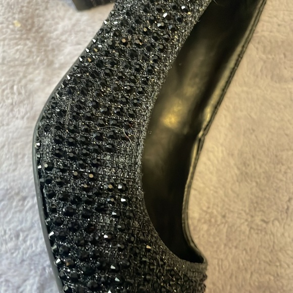 Michael Kors black block heel studded sparkly heels - Picture 4 of 7
